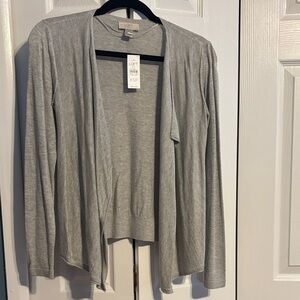 NWT LOFT open cardigan high low in gray size XSP